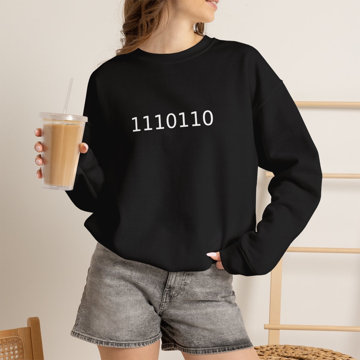 1110110 crewneck preview from Printify